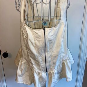 NWT white peplum top